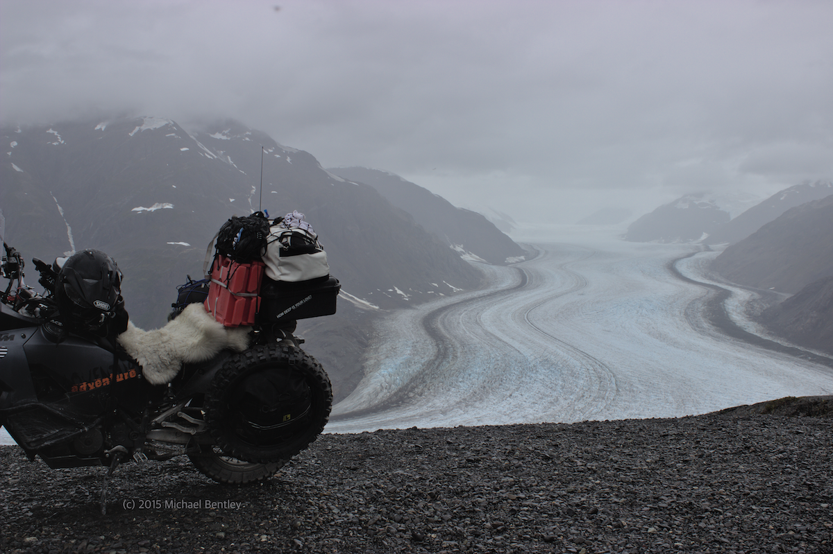motorcycle and glacier
